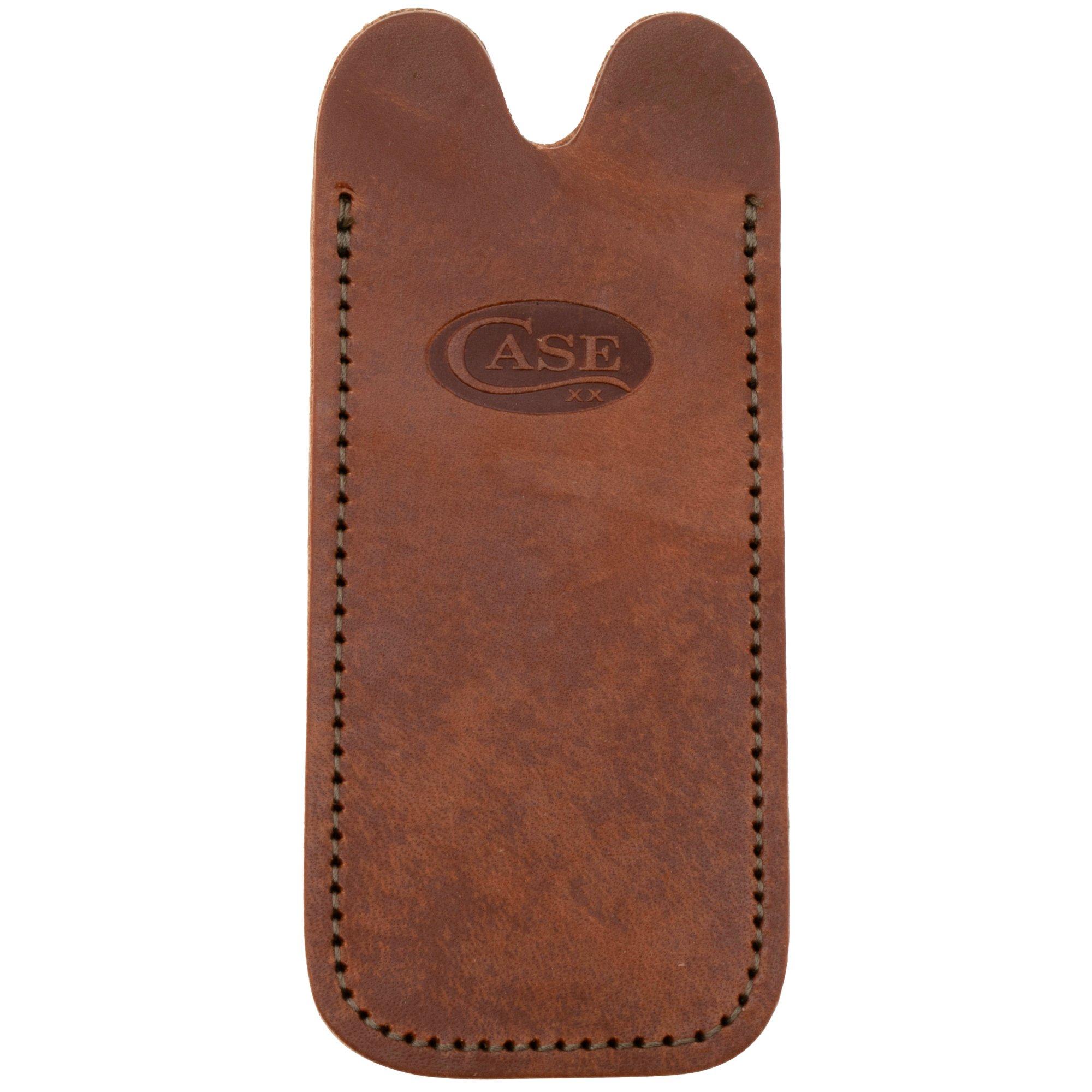 Case Knife Slip 41410 Embossed Genuine Brown Leather, sheath