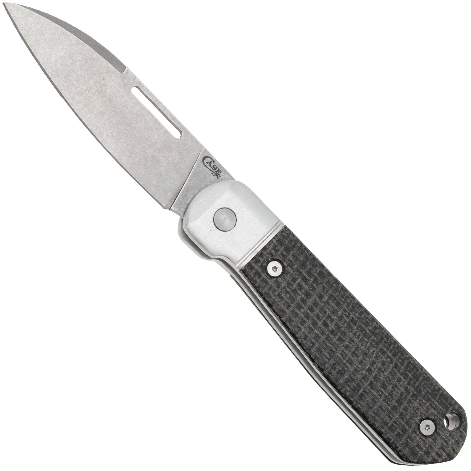 Nóż składany Case Highbanks 42230 Stonewashed CPM 20CV Black Burlap Micarta