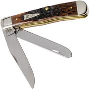 Case Trapper Brown Bone, Peach Seed Jig, 42650, 6254 SS pocket knife 