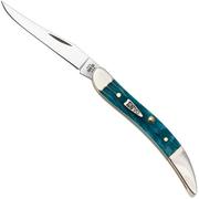 Case Small Texas Toothpick 50645 Crandall Jig Sky Blue Bone 610096 SS, pocket knife