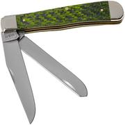 Case Trapper Green & Black Carbon Fibre-G10 Weave Smooth, 50710, 10254 SS pocket knife
