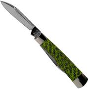 Case Gunstock Green & Black Carbon Fibre-G10 Weave Smooth, 50715, 102130 SS pocket knife