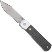 Case Longhouse 50910 Stonewashed CPM 20CV Black Burlap Micarta, Taschenmesser