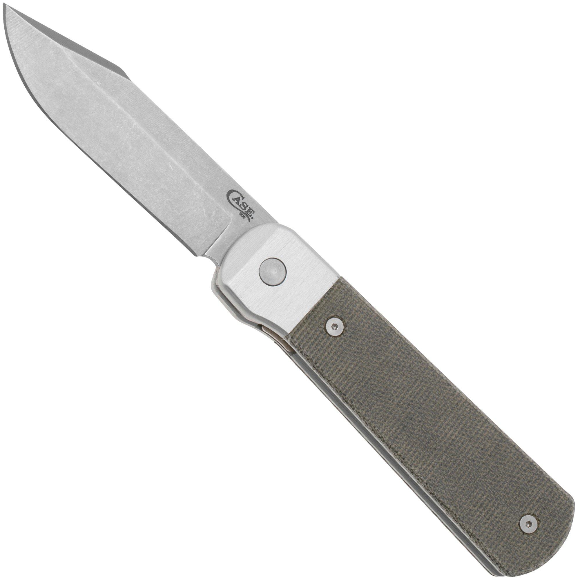 Case Longhouse 50911 Stonewashed CPM 20CV Green Micarta, pocket knife