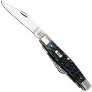 Case Large Stockman 51861 Peach Seed Jig Pocket Worn Mediterranean Blue Bone 6375 SS, coltello da tasca