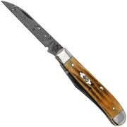 Case Mini Trapper 52422 Burnt Goldenrod Damascus 6207W pocket knife