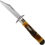 Case Cheetah Antique Bone, Rogers Corn Cob Jig, 52836, 6111 1/2L SS pocket knife