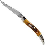 Case Small Texas Toothpick Antique Bone, Rogers Corn Cob Jig, 52837, 610096 SS pocket knife