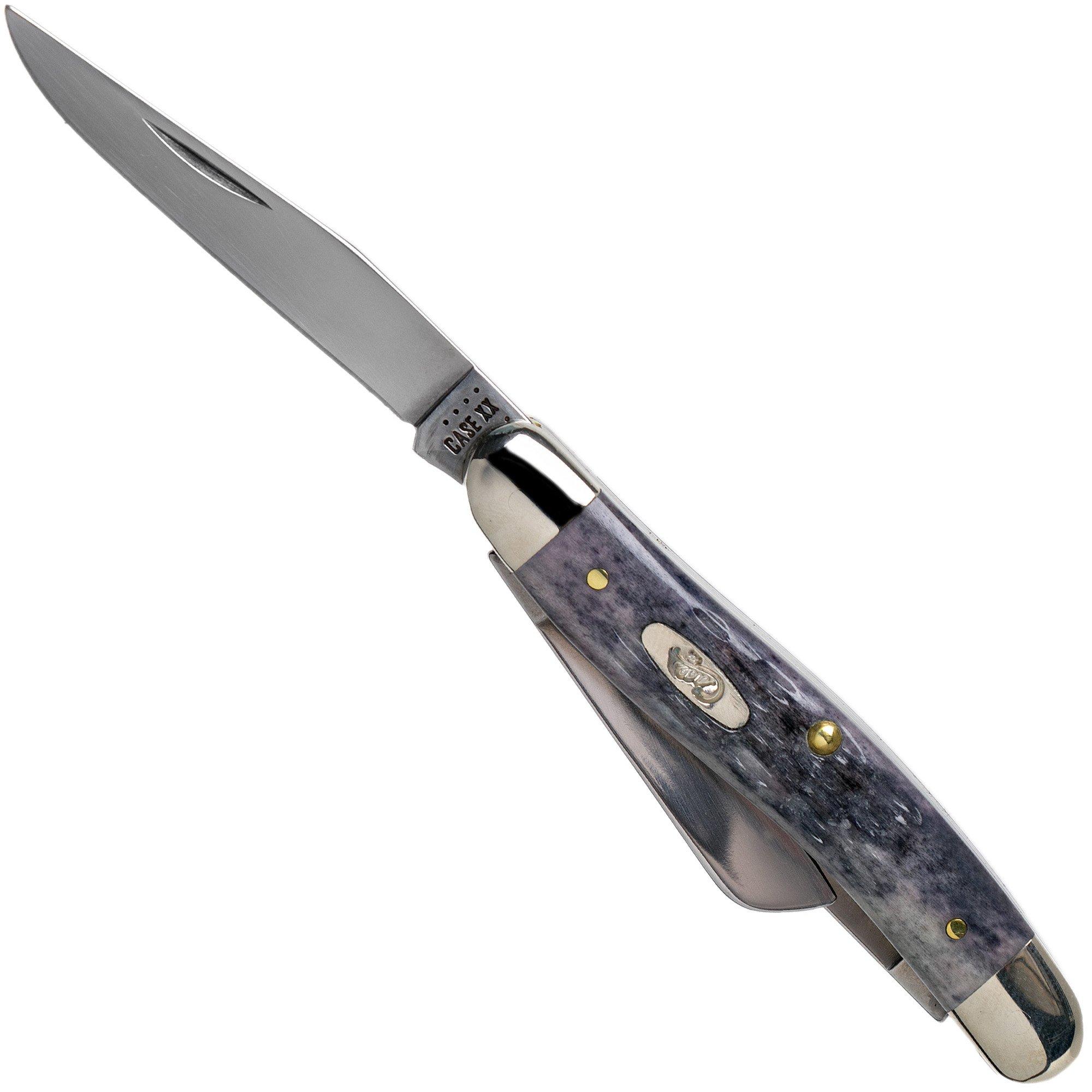 Case Medium Stockman Pocket Worn Grey Bone, Crandall Jig, 58413, 6318 CV  pocket knife