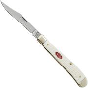 Case Slimline Trapper 60194 White Synthetic SparXX, 61048 SS, pocket knife