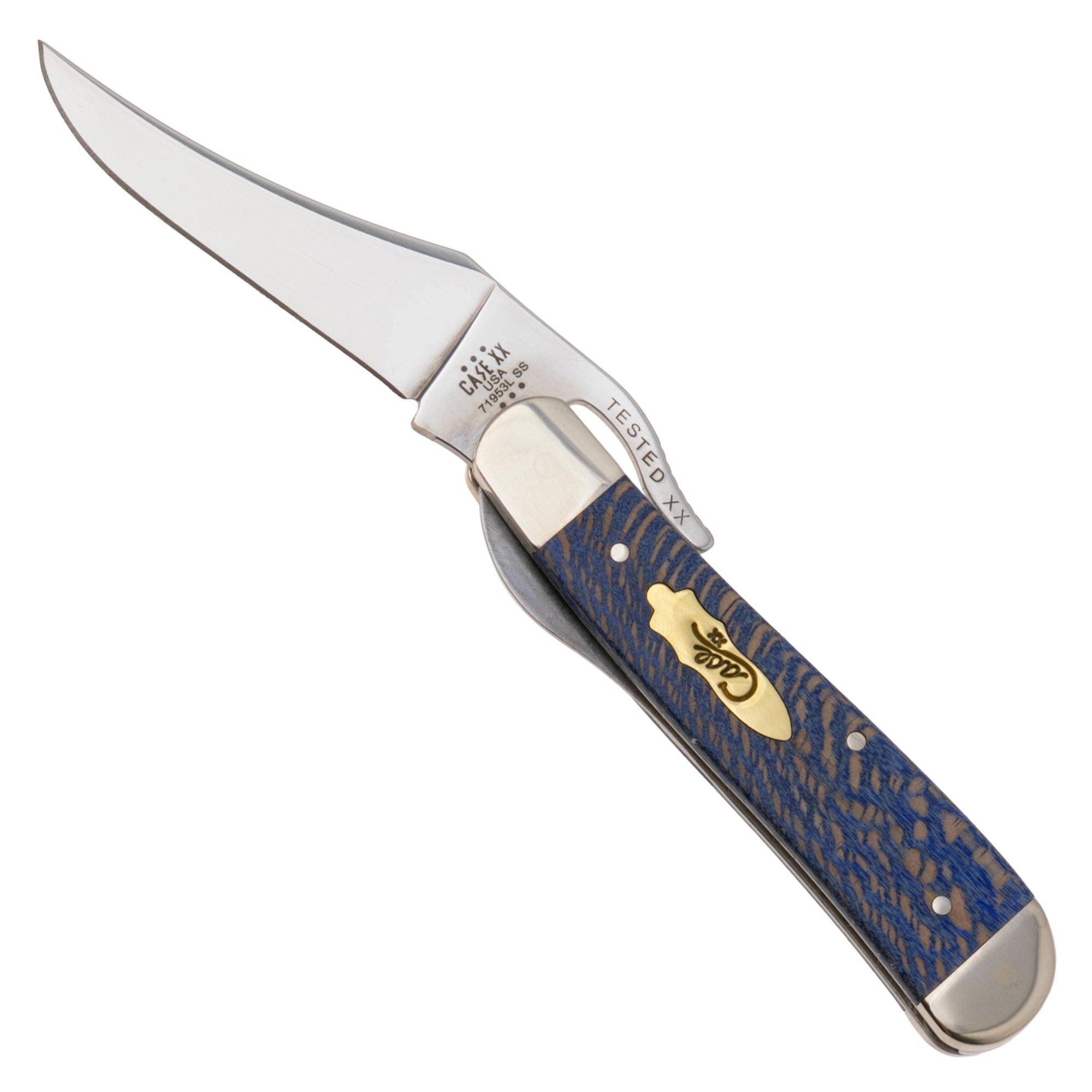 Case RussLock Smooth Blue Sycamore Wood, 63734, 71953L SS pocket knife