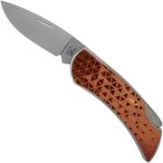 Case x Woodchuck Executive Lockback Brushed Stainless, Triangles, 64321, M1300L SS pocket knife