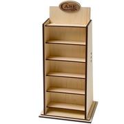 Case Woodchuck Countertop Display, Birch Wood, 64325, messendisplay voor vijf messen.