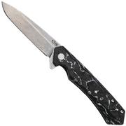 Case The Kinzua, White & Black Marbled Carbon Fiber, Spear Blade S35VN, 64802 Taschenmesser