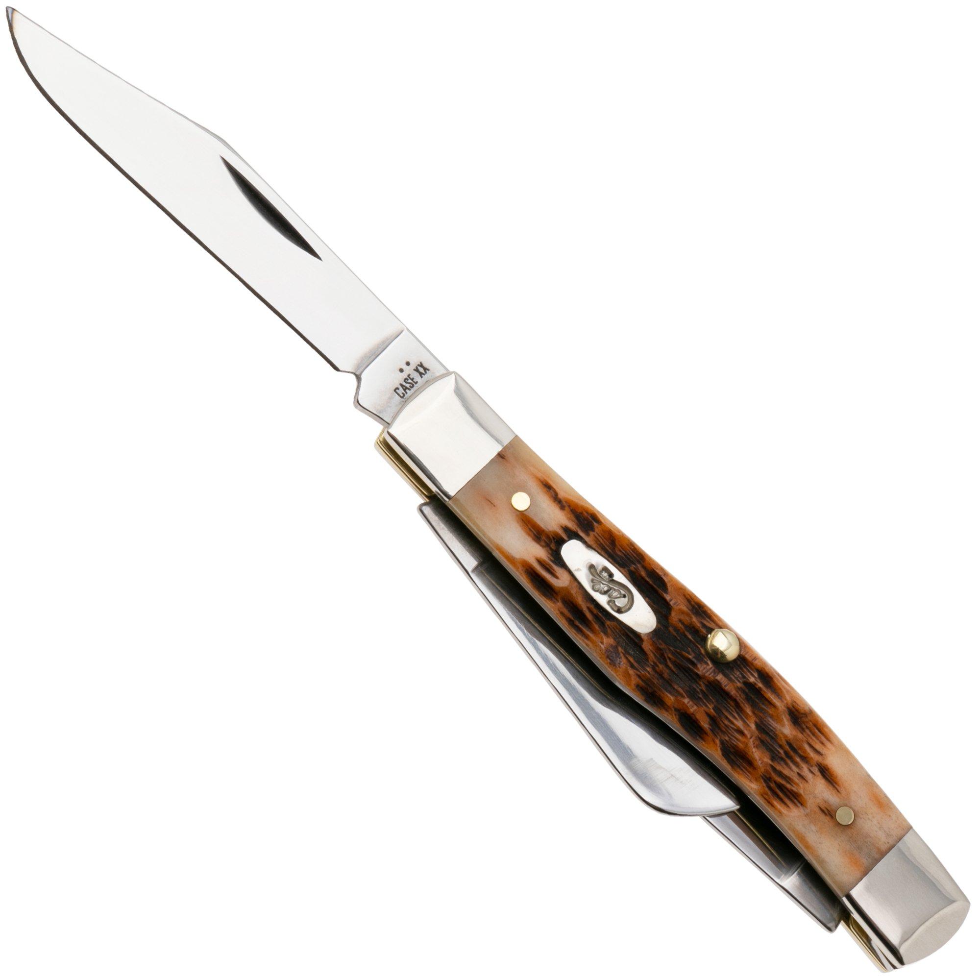 Case Stockman Amber Jigged Bone, 00079, 63032 CV-Stahl Taschenmesser