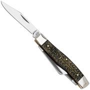 Case Medium Stockman 81801 Golden Pinecone Embellished Natural Bone 63032 SS coltello da tasca