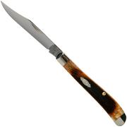 Case Slimline Trapper Dark Molasses Bone, Sawcut, 83146, 61048 SS pocket knife