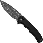 CIVIVI Button Lock Praxis C18026E-DS1 Damascus Black Aluminium, coltello da tasca