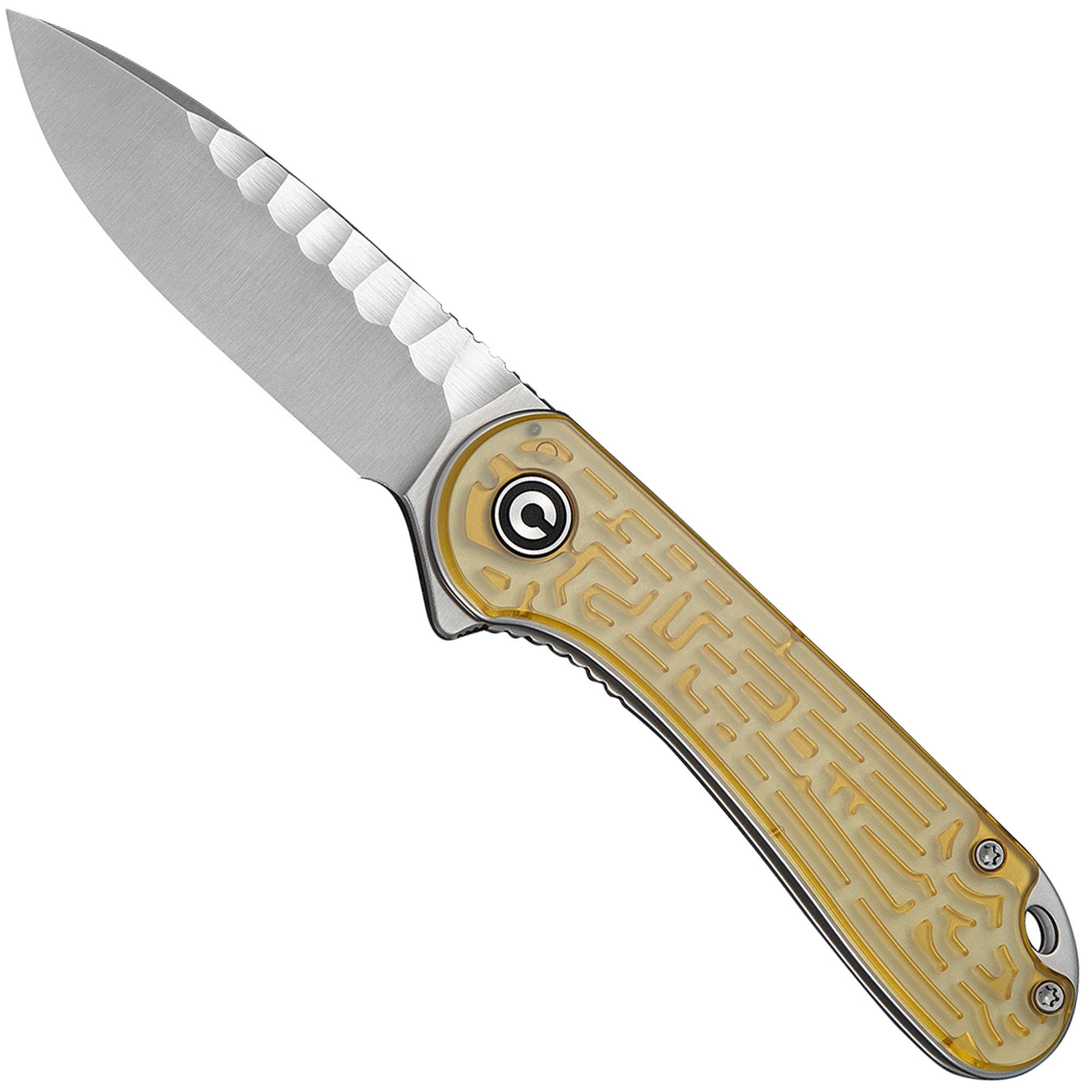Civivi Elementum Maze C18062AM-2, Satin Rock-Grind Pattern Nitro-V, Yellow Ultem, Taschenmesser