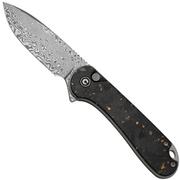 CIVIVI Elementum II Button Lock C18062P-10 Damascus, Carbon Fiber Golden Shred, Taschenmesser