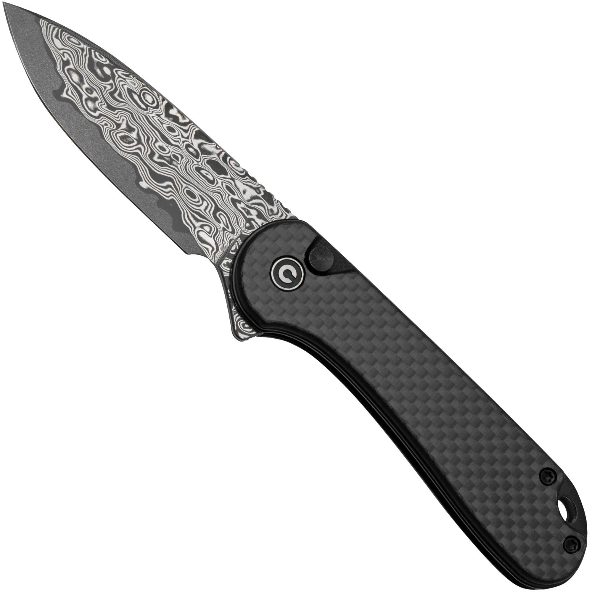 Nóż składany Civivi Elementum II Button Lock C18062PB-DS1 Carbon Fiber Black G10, Damascus