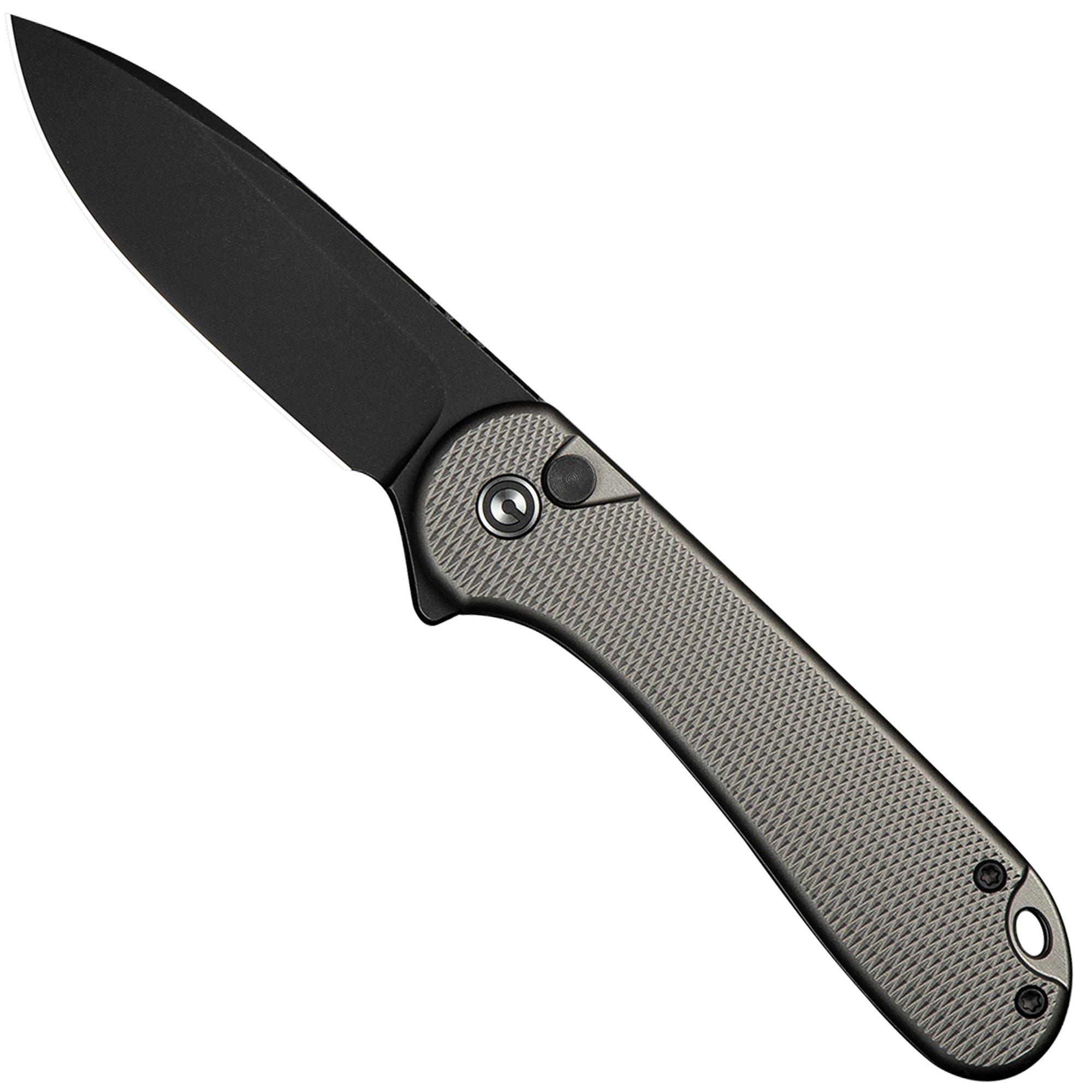 Nóż składany Civivi Elementum II Button Lock C18062PD-1 Black Stonewashed Nitro-V, Diamond Patterned Gray Aluminum