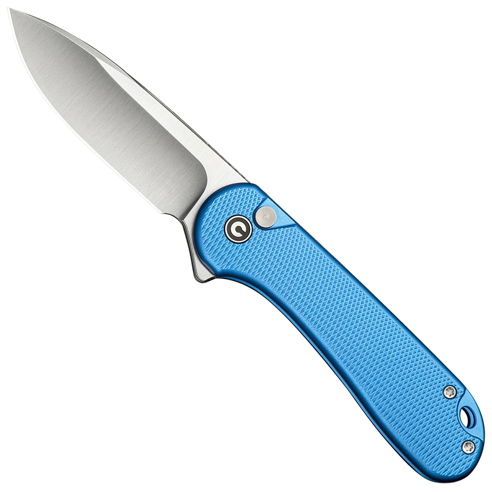 Civivi Elementum II Button Lock C18062PD-2 Satin Nitro-V, Diamond Patterned Blue Aluminum, Taschenmesser
