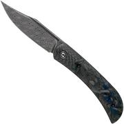 Civivi Appalachian Drifter 2 C19010C-DS1 Damascus, Blue Carbonfiber couteau de gentleman