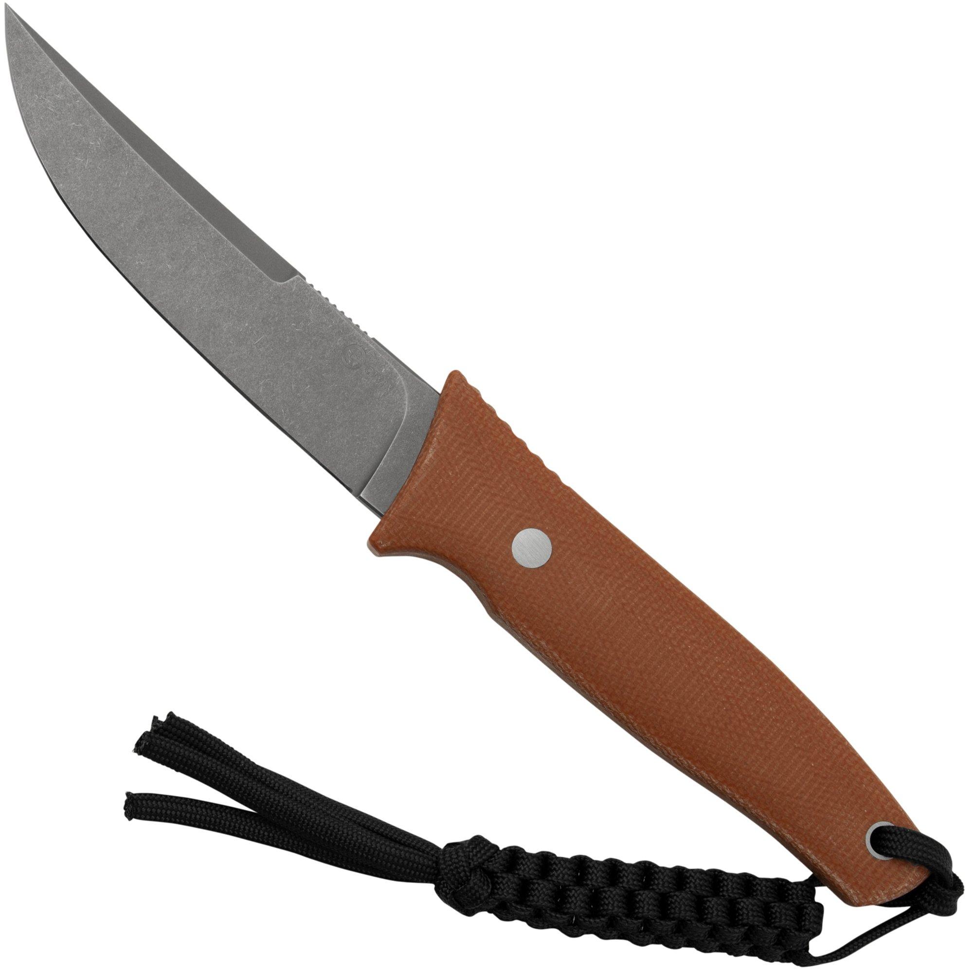 Nóż z głownią stałą Civivi Tamashii C19046-5 Brown Canvas Micarta, Stonewashed