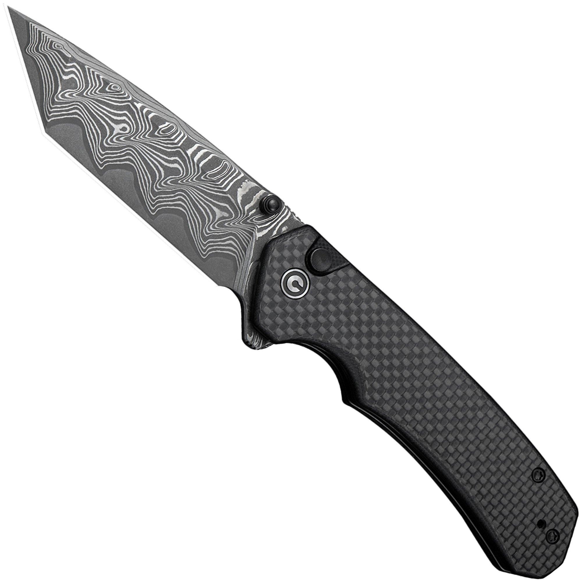 Civivi Brazen Button Lock C19059C-DS1 Damascus, G10 Carbonfiber Overlay, pocket knife