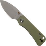 Civivi Baby Banter C19068S-5 Green G10, Stonewashed couteau de poche, Ben Petersen design