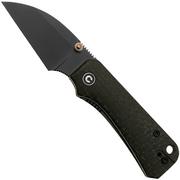 Civivi Baby Banter Wharncliffe C19068SC-1, Nitro-V, Black Burlap Micarta, pocket knife, Ben Petersen design