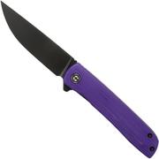 Civivi Bo C20009B-5 Purple G10, Black Stonewashed coltello da tasca, design di Brad Zinker
