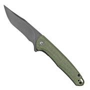 Civivi Mini Sandbar C20011-3 Blackwashed, Green Micarta couteau de poche, Eric Ochs design