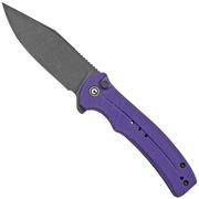 Nóż składany Civivi Cogent C20038D-2 Blackwashed Plain Edge, Purple G10