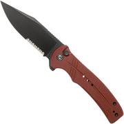 Nóż składany Civivi Cogent C20038E-2 Blackwashed Serrated Edge, Burgundy G10