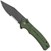 Civivi Cogent C20038E-4 Blackwashed Serrated Edge, Green Micarta coltello da tasca