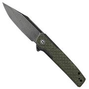 Civivi Cachet C20041B-DS1 Green micarta acier damassé, couteau de poche