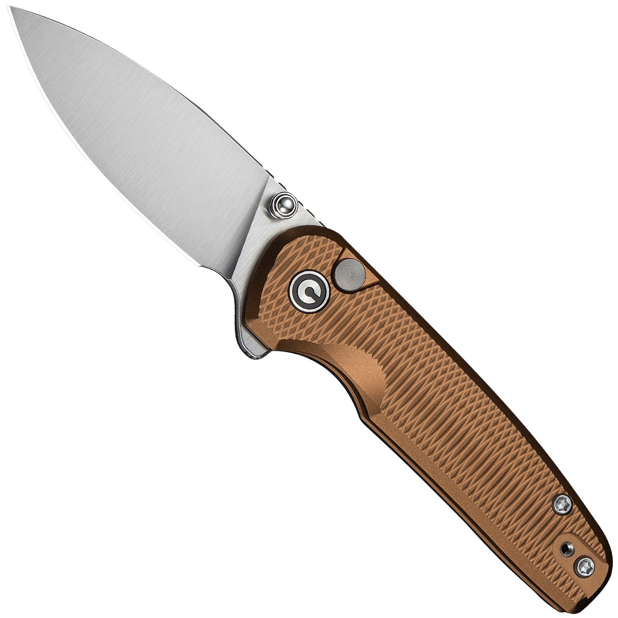 Civivi Mini Shakan C20052F-3 Satin Nitro-V, Brown Aluminium, zakmes