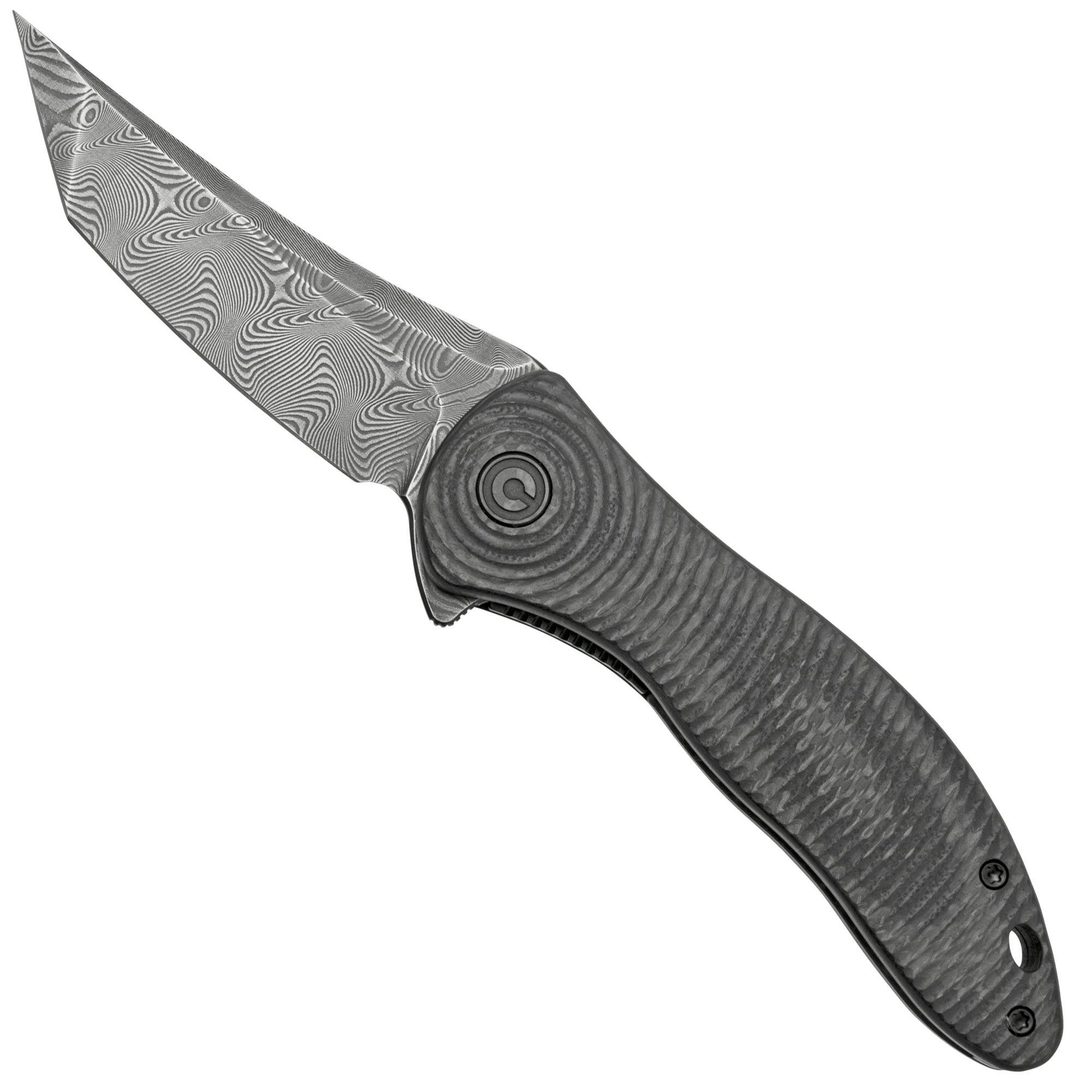 Civivi Synergy 3 Tanto C20075B-DS1 Damascus, Black G10, Carbonfiber Taschenmesser, Jim O'Young Design