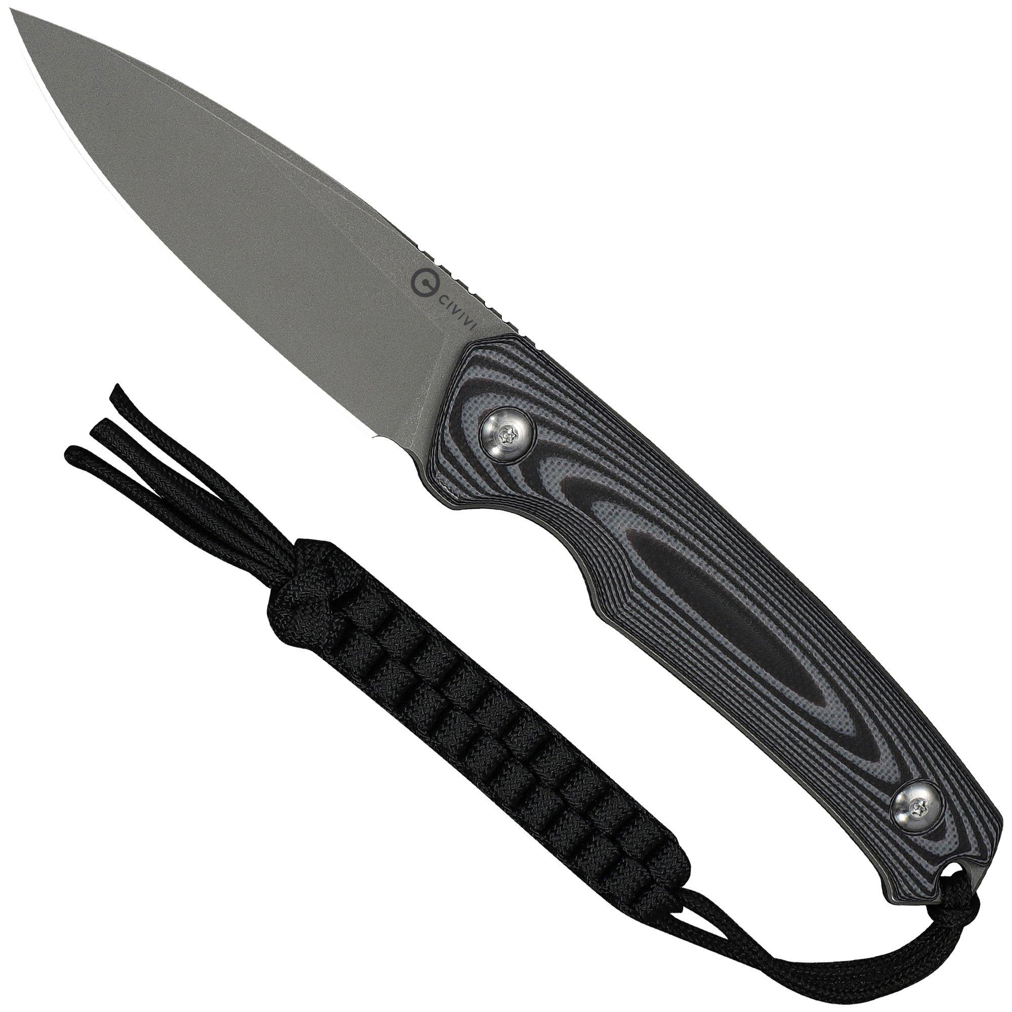 Civivi Altus Fixed Blade C20076B-2, Stonewashed 14C28N, Gray and Black Layered G10 zakmes