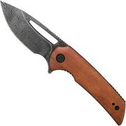 Civivi Odium C2010DS-1 Damascus, Cuibourtia Wood pocket knife, Ferrum Forge design