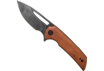 Civivi Odium C2010DS-1 Damascus, Cuibourtia Wood coltello da tasca, Ferrum Forge design