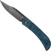Civivi Appalachian Drifter C2015DS-2 Damascus, Blue G10 Rose Carbon fibre gentleman's knife