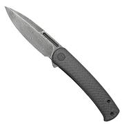 Civivi Cetos  C21025B-DS1 Twill Carbon Fiber, Damascus coltello da tasca