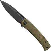 CIVIVI Caetus C21025C-3 Green Burlap Micarta, Black Stonewashed, Taschenmesser