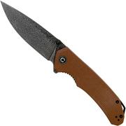 Civivi Brazen C2102DS-1 Damascus Droppoint, Brown Micarta pocket knife