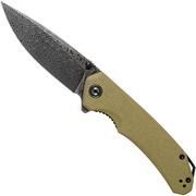 Civivi Brazen C2102DS-2 Damascus Droppoint, Olive Micarta zakmes