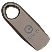 Civivi Ti-Bar C21030-1 Grey Titanium Prybar Tool, Ostap Hel design, strumento portachiavi