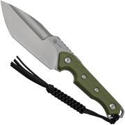Civivi Maxwell C21040-2 OD Green G10, Stonewashed, Black Kydex Sheath vaststaand mes, Torbe Knives design